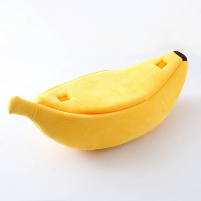 Banana Shaped Pet Bed for Extra Small Dogs and Cats Pet Soft Cushion Washable Pet Banana Bed