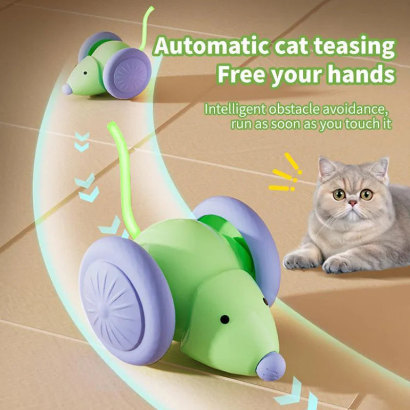 Pet toys Interactive Cat Toy Electric Mouse Car - Automatic Teaser with Intelligent Obstacle Avoidance Pet Products