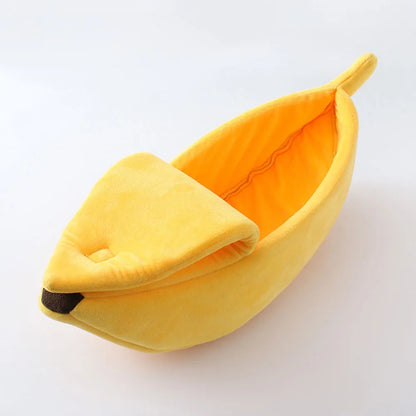 Banana Shaped Pet Bed for Extra Small Dogs and Cats Pet Soft Cushion Washable Pet Banana Bed