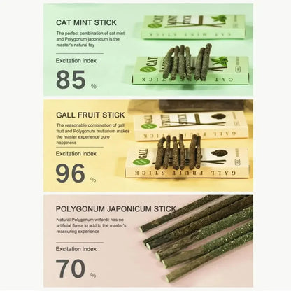 Natural Matatabi Cat Sticks Silvervine Mint Rods. Stimulate Bite/ Get Excited, Teeth Cleaning, Treating Pet Supply Fun Cat Toy