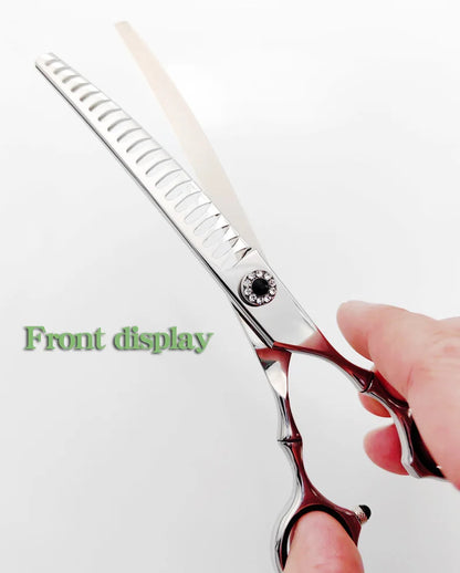 High quality professional pet grooming scissors, curved fishbone scissors, 440C alloy steel, dog grooming and hair trimming tool