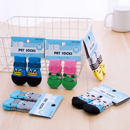 Cute Pet Socks Anti-Slip Knitted Cats Shoes Anti-scratch For Cats Shoes Thick Cat Claw Protection Accessories For Cats