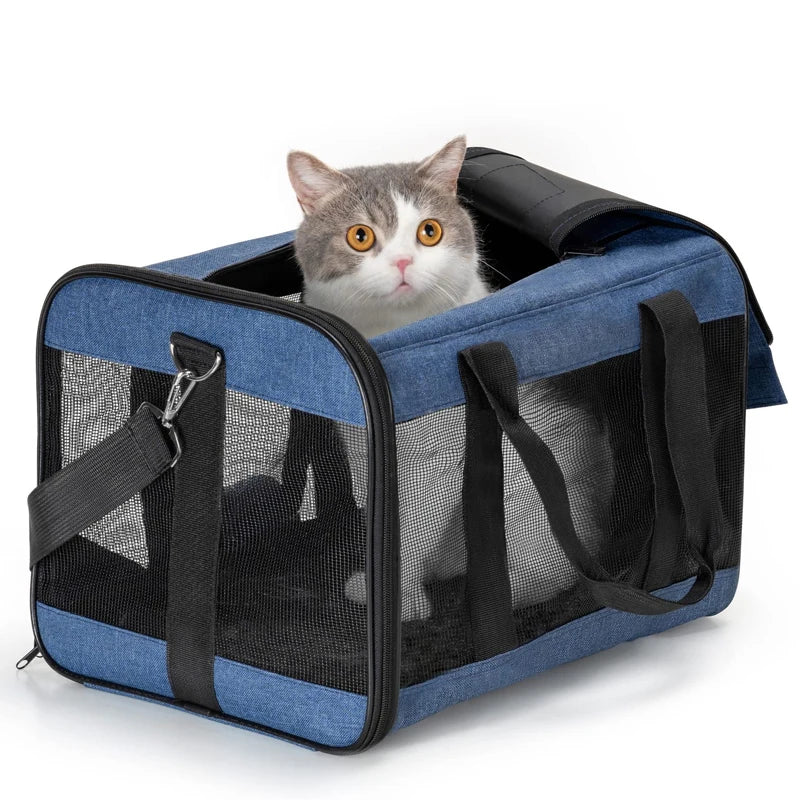 Dog Carrier Bag Soft Side Backpack Cat Pet Carriers Dog Travel Bags Collapsible Travel Pet Outing Bag