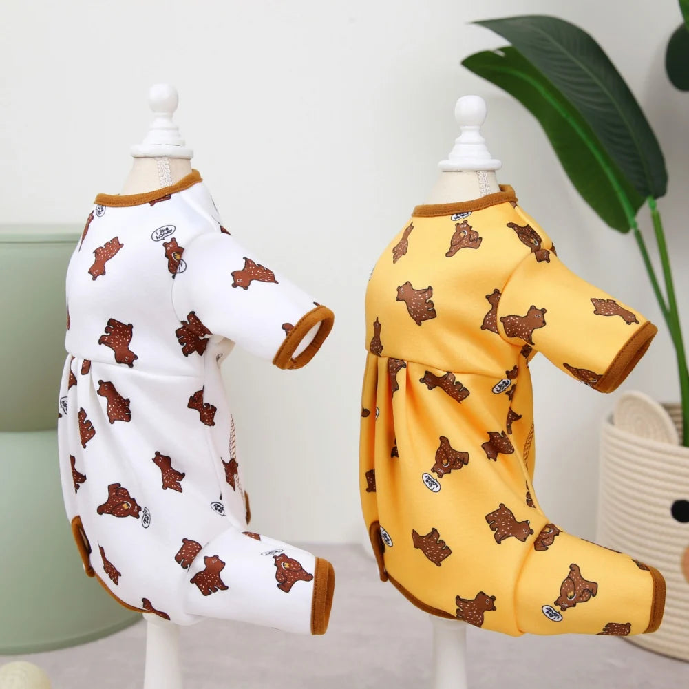 Dog Pajamas Small Dogs Pjs Jumpsuit 4 Legs Puppy Pajama Soft Dog Onesies Pet Clothes Autumn Winter Home Wear Hair Shedding Cover