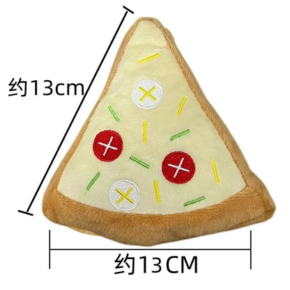 Pet Plush Toys Pizza Burgers Pet Sound Toys Dog Bite and Grind Resistant Pet Supplies Pomerian Dog Accessories Puppy