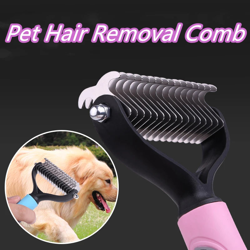 2025 Pets Tool, New Hair Removal Comb for Dogs Cat Detangler Fur Trimming Dematting Brush Grooming Tool For matted Long Hair Curly Pet