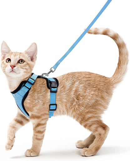 Cat Harness and Leash for Walking, Escape Proof Soft Adjustable Vest Harnesses for Cats, EasyControl