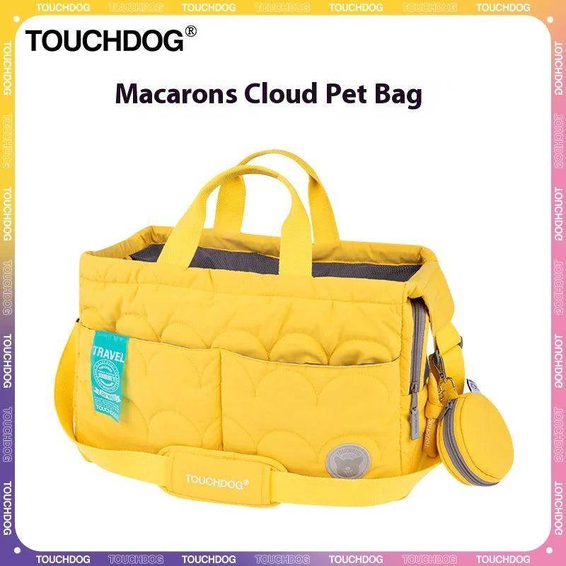 Touchdog Macaroon Pet Cat Bag Large Capacity Cat Cage Cat Backpack Load Capacity 10kg Outdoor Portable Pet Backpack