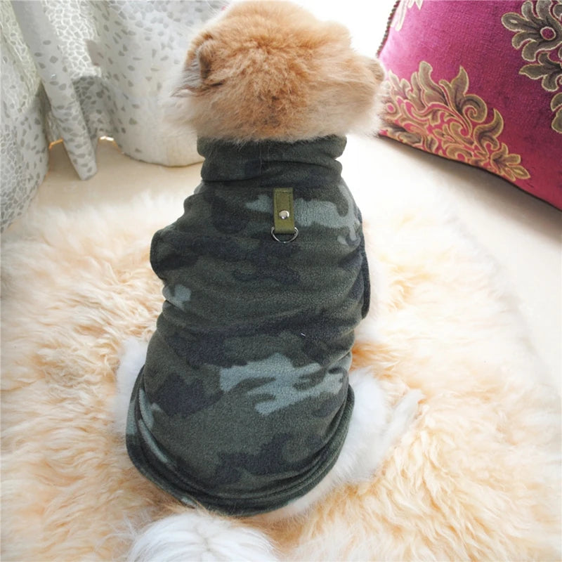 Pet Thickened Warm Clothes Autumn Winter Vest Coat Small Medium Dogs Breathable Soft Costume with Traction Ring