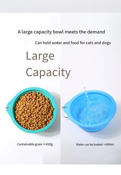 350/600ml Collapsible Dog Pet Folding Silicone Bowl Outdoor Travel Portable Puppy Food Container Feeder Dish Bowl Pet supplies