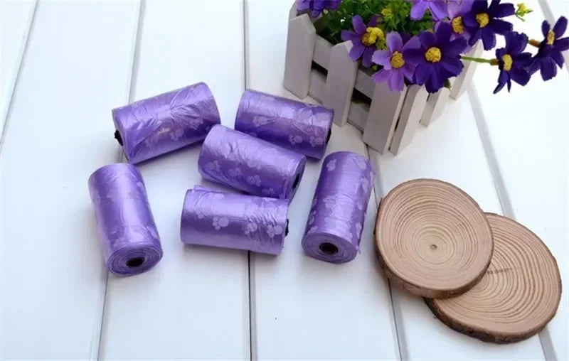 10/40Roll Dog Poop Bags for dog Large Cat Waste Bags Doggie Outdoor Home Clean Refill Garbage Bag Pet Supplies 15 Bags/ Roll