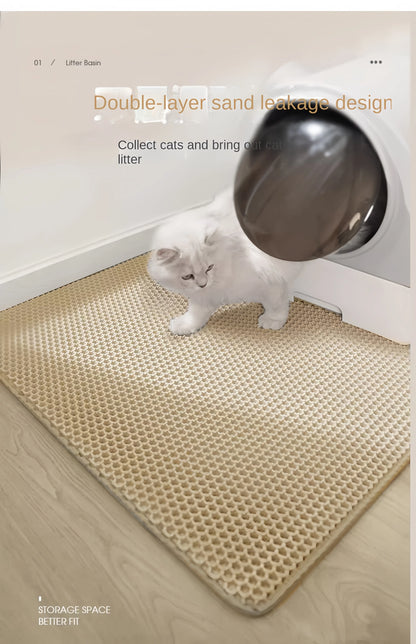 Cat Litter Mat Non Slip Big Pet Litter Box Filter Mat Double Layer Wear Resistant Waterproof Cat Litter Mat Pet Clean Supplies