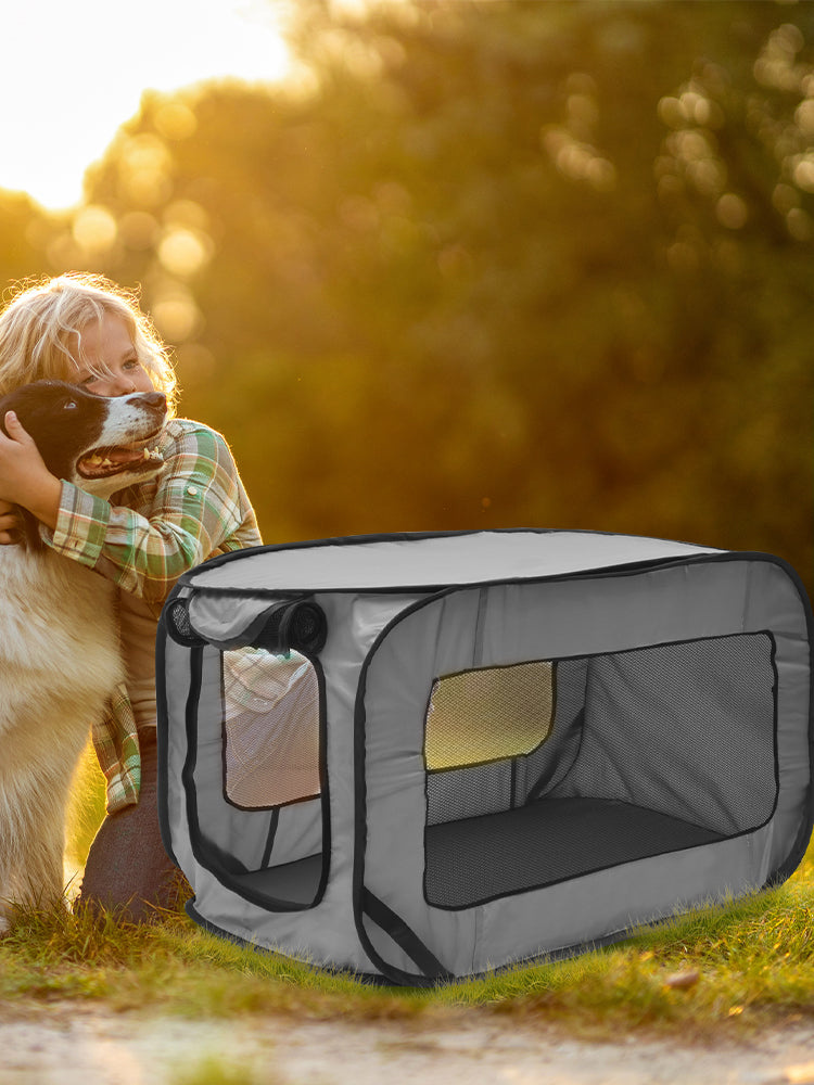 Dog Travel Crate Foldable Pop Up Dog Crate with Storage Bag 36.6×20.5×20.5 Inch Travel Pet Kennel Small Dog Tent Crates Cage