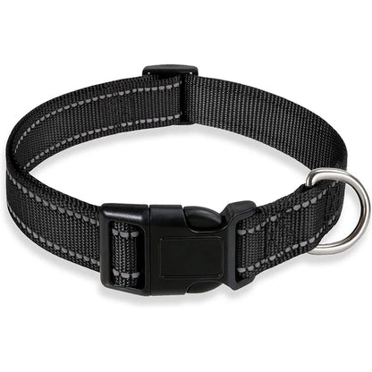 Reflective Dog Collar Strap With Adjustable Safety Nylon Pet Collar Pet Traction Rope Suitable For Small And Medium-Sized Pets