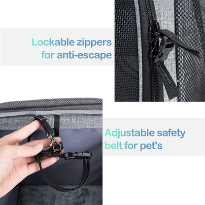 Bike Dog Basket Foldable Durable Detachable Pet Car Seat Carrier Cat Puppy Breathable Padded Backpack For Small Medium Dogs Cats