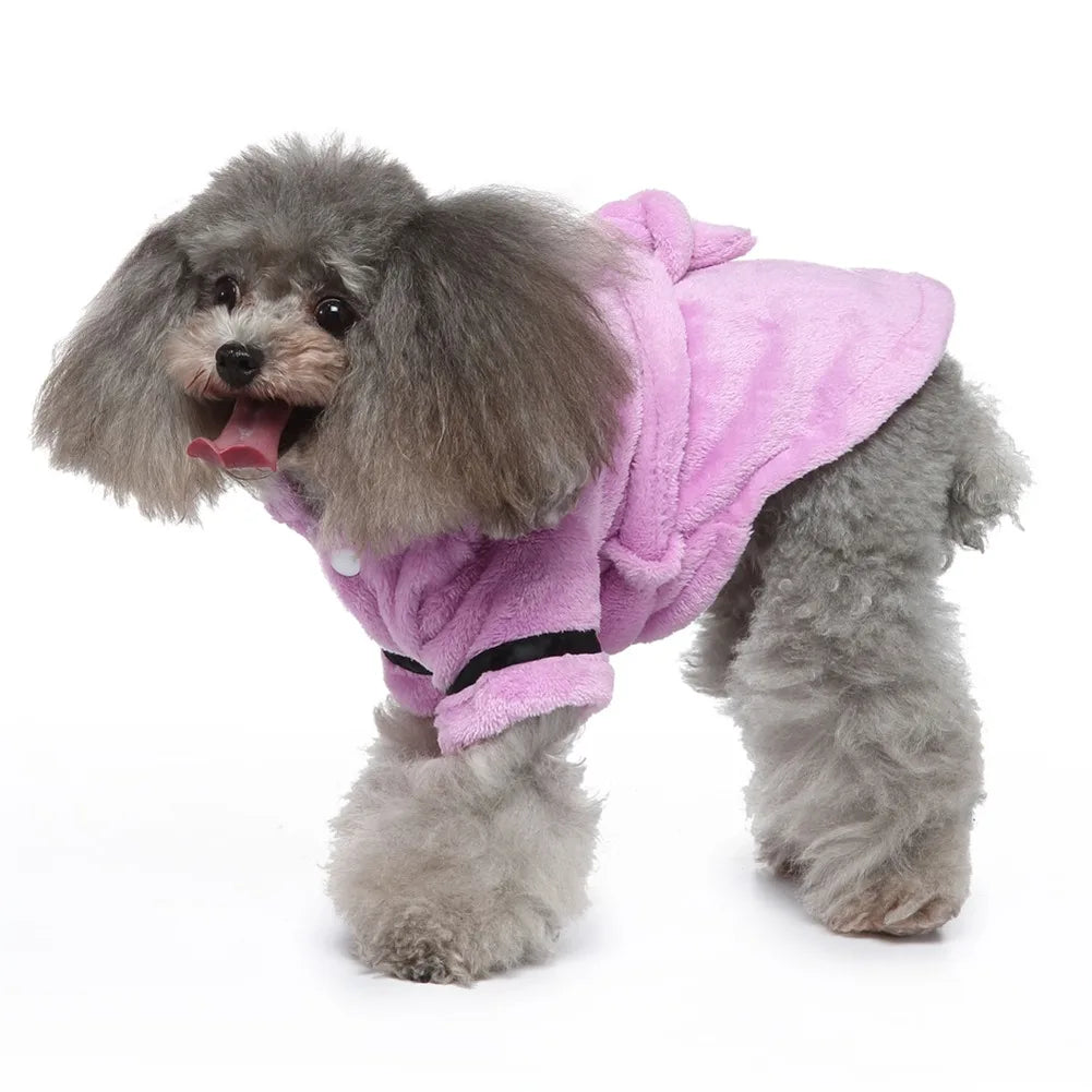 Pet Dog Bathrobe with Hood Dog Pajamas Sleeping Clothes Soft Pet Bath Drying Towel Clothes For Puppy Dogs Cats Coat Pet Supplies