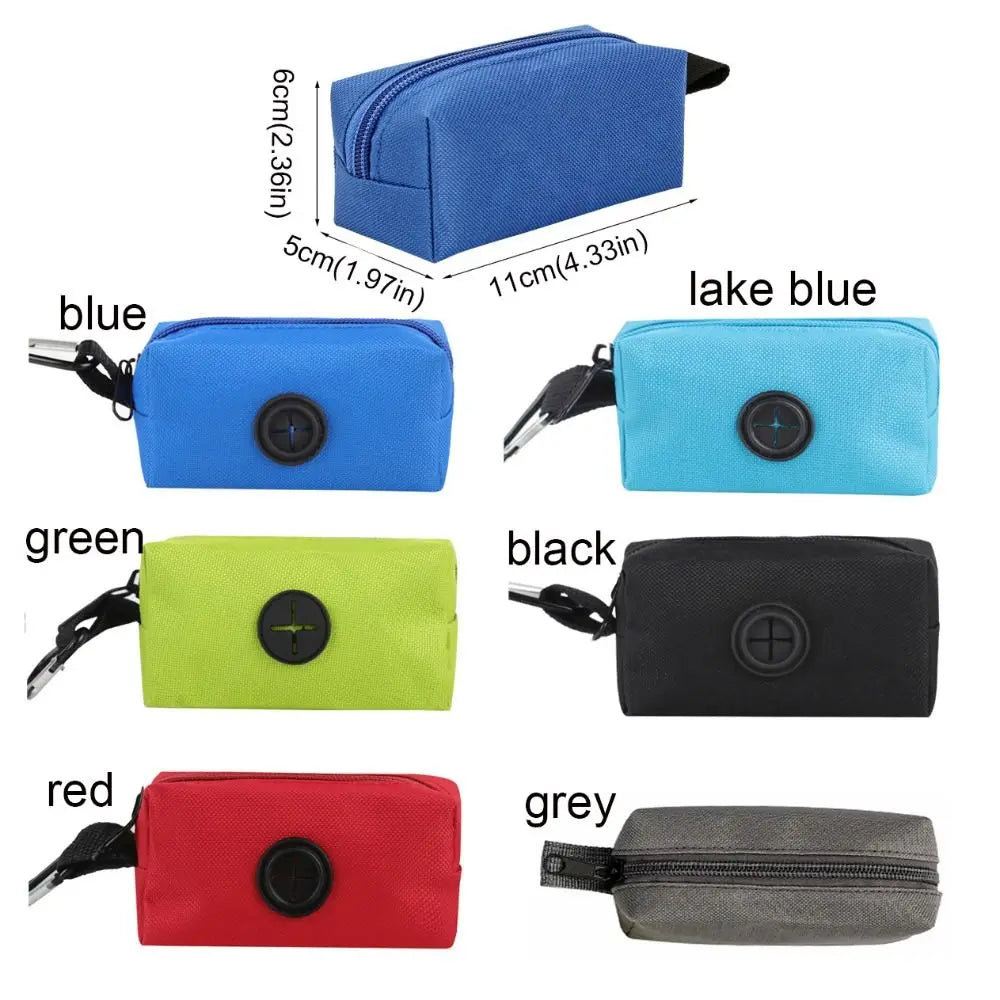 Oxford Dog Poop Bag Dispenser with Metal Buckle Pick-Up Bags Holder Garbage Storag Box Leakproof Pet Waste Bag Carrier