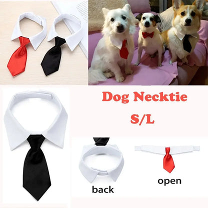 Pet Dog Cat Formal Necktie Tuxedo Bow Tie Black and Red Collar for Dog & Cat Pet Accessories for Wedding Holiday and Party Gift