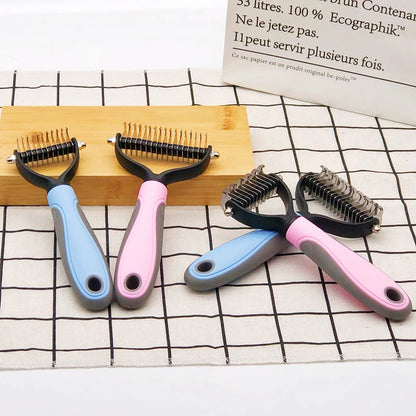 2025 Pets Tool, New Hair Removal Comb for Dogs Cat Detangler Fur Trimming Dematting Brush Grooming Tool For matted Long Hair Curly Pet