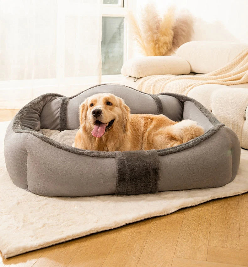 Big Dog Bed Dog Sofa Removable Washable Kennel Pet Large Sofa Plus Velvet Thick Deep Sleep Cushion Super Soft Mat For Dog Pet