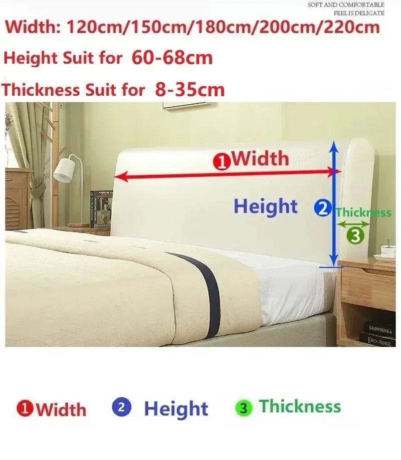 Bed Thicken Luxury Velvet Quilted Headboard Cover Solid Color High Grade All-inclusive Bedside Cover Soft Plush Bed Head Cover