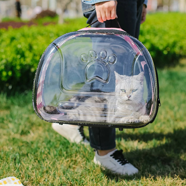 Pet Shoulder Bag Cat Carrier Outdoor Travel Breathable Handbag Puppy & Kitten Capsule Transparent Portable Shoulder Strap Bag