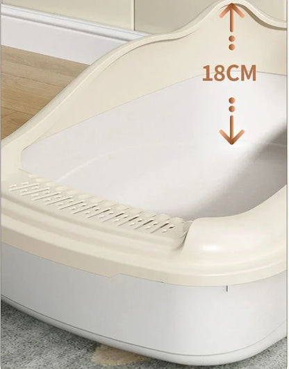 Cat Litter Box for Small Cats Animals Semi Closed Cat Dog Tray with Scoop Excrement Training Sand Litter Box Cat Accessories