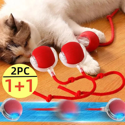 1/2PCS Interactive Cat Toys Ball Auto Electric Rolling Ball Toys for Cats/Kitty Pets Smart Automatic Teaser USB Rechargeable