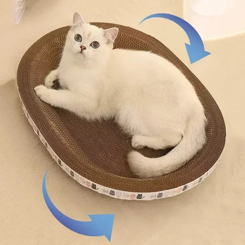 Corrugated Cat Scratcher Cat Scrapers Round Oval Grinding Claw Toys for Cats Wear-Resistant Cat Bed Nest Cat Accessories