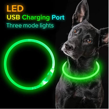 Led Luminous Dog Collar Light USB Charging Necklace, Flashing DIY Glowing Safety Anti Lost Cat Dogs Collar Accessories Supplies