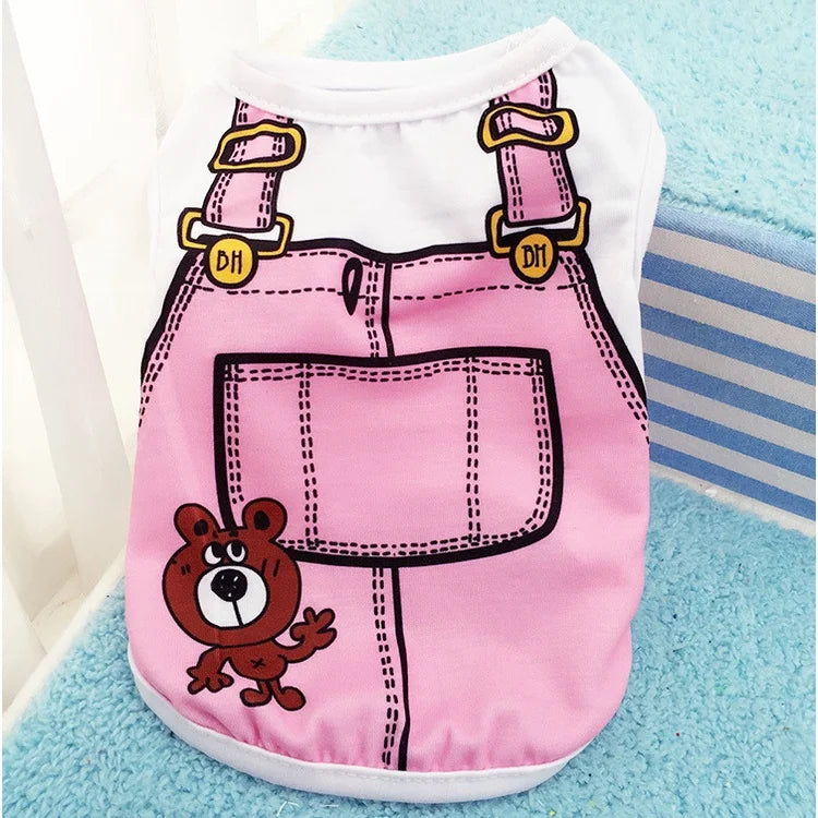 Puppy Dogs Soft Vests Pet Dog Clothes Cartoon Clothing Summer Shirt Casual T-Shirt for Small Pet Supplies