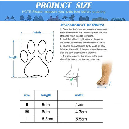 Waterproof Pet Dog Boots Shoes Creative Velcro Dogs Knitting Warm Socks Outdoor Dog Walking Anti-slip Rain Snow Boots