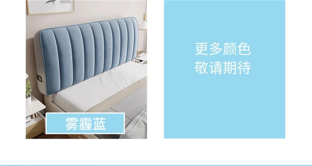 New Arrival High Grade Quilting Soft Plush Headboard Cover Solid Color Gray All-inclusive Soft Velvet Quilted Bed Head Cover