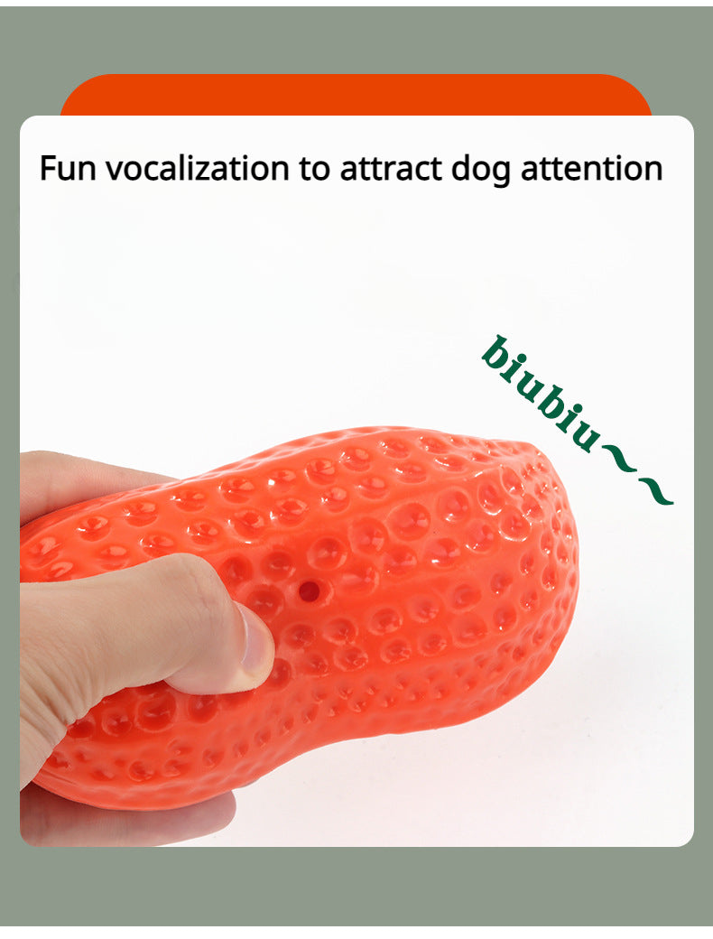 Dog Chewing Toy Simulation Peanut Squeaking Plaything Grinding Teeth Cleaning Anti Bite Rubber Cat Pet Toy Interactive Chew