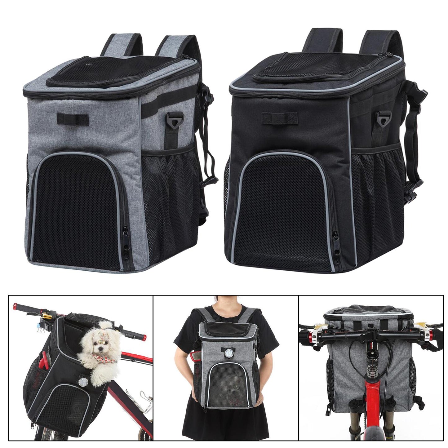 Dog Bike Basket Bag Ventilated Pet Carrier Backpack Portable Bag For Outdoor Cycling Pet Outdoor Car Carrying Pet Bag