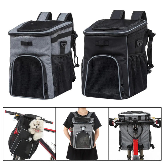 Dog Bike Basket Bag Ventilated Pet Carrier Backpack Portable Bag For Outdoor Cycling Pet Outdoor Car Carrying Pet Bag