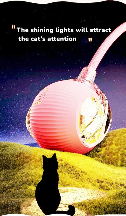 Cat Interactive Ball Toy Automatic Rolling Ball with Tail Rechargeable Smart Pet Interactive Toy Intelligent Mouse for Cat