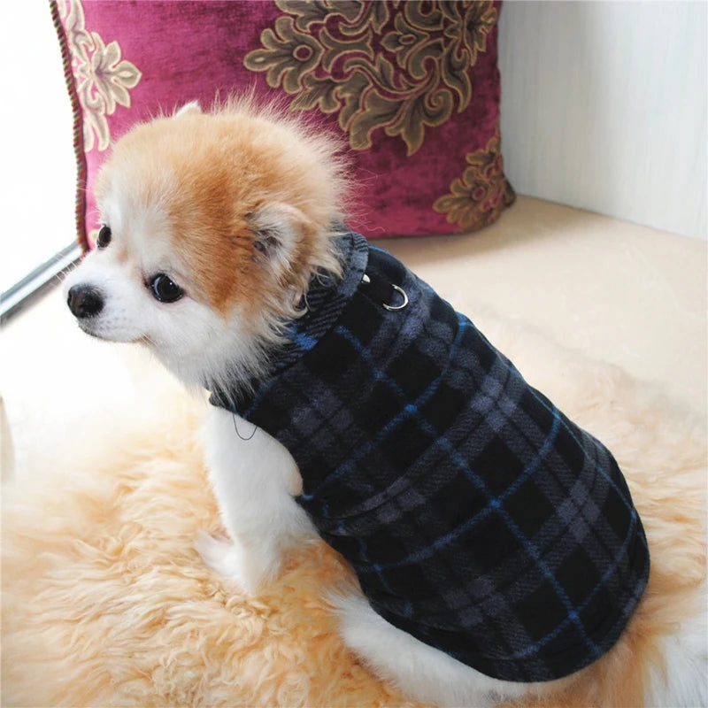 Pet Thickened Warm Clothes Autumn Winter Vest Coat Small Medium Dogs Breathable Soft Costume with Traction Ring