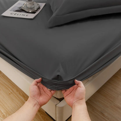 1PC waterproof soft skin frosting solid color bed cap dust cover Mattress cover sheet (pillow case and pillow core not included)