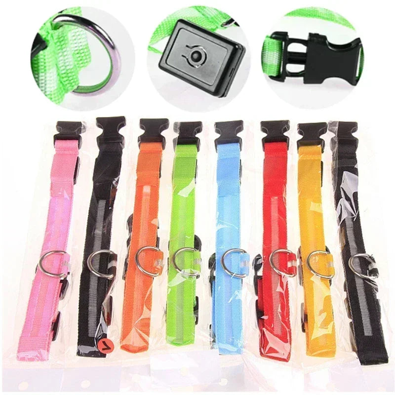 LED Glowing Dog Collar Adjustable Flashing Rechargea Luminous Collar Night Anti-Lost Dog Light HarnessFor Small Dog Pet Products