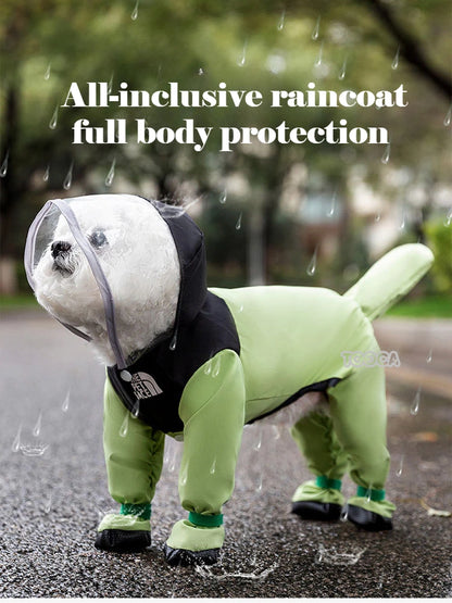 Dog Raincoat Pet Waterproof with Transparent Hooded Jumpsuit Dog Clothing Clothes for Dogs Cats Water Resistant Costume