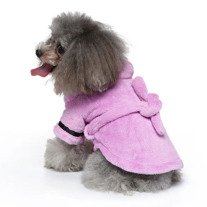 Pet Dog Bathrobe with Hood Dog Pajamas Sleeping Clothes Soft Pet Bath Drying Towel Clothes For Puppy Dogs Cats Coat Pet Supplies