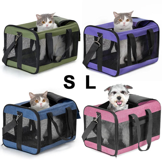 Dog Carrier Bag Soft Side Backpack Cat Pet Carriers Dog Travel Bags Collapsible Travel Pet Outing Bag