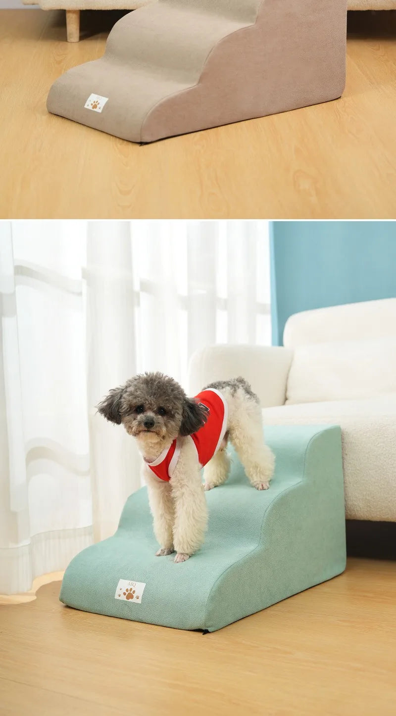 Pet 2/3 Step Stair Dog/Cat Ramp Ladder Memory Foam Sponge Dogs Sofa Removable and Washable Training Pet Ramp Stairs Pet Supplies