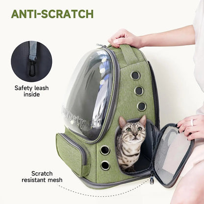 cats bag space design,Transparent Space Capsules Pet Cat Backpack Double Shoulder Breathable Pet Backpack Outdoor Portable Side-opening Cat Bag