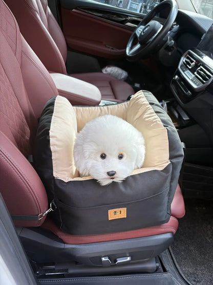 Dog Car SUV Seat Puppy Bed with Adjustable Fixed Strap Non-Slip Bottom Dog Seat for Dog Cat Traveling Carry Supplies Washable