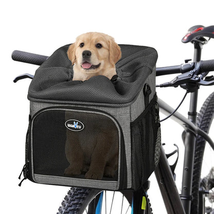 Bike Dog Basket Foldable Durable Detachable Pet Car Seat Carrier Cat Puppy Breathable Padded Backpack For Small Medium Dogs Cats