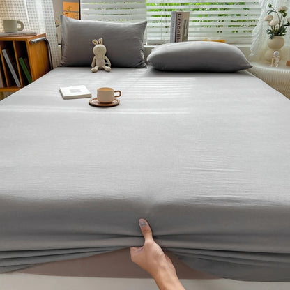 100% Cotton Fitted Bed Sheet With 360 Elastic Band Bedsheet Bedspread for Single Double King Queen Size Mattress Protector Cover