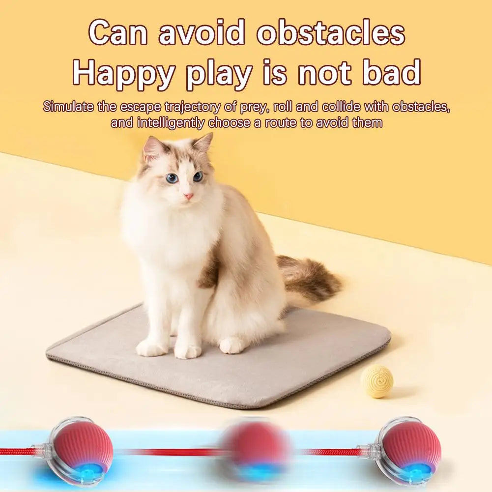 1/2PCS Interactive Cat Toys Ball Auto Electric Rolling Ball Toys for Cats/Kitty Pets Smart Automatic Teaser USB Rechargeable