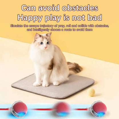 Cat Interactive Ball Toys Automatic Rolling Ball Faux Tail Rechargeable Smart Pet Electric Toy Dog Cat Training Imitate Mouse